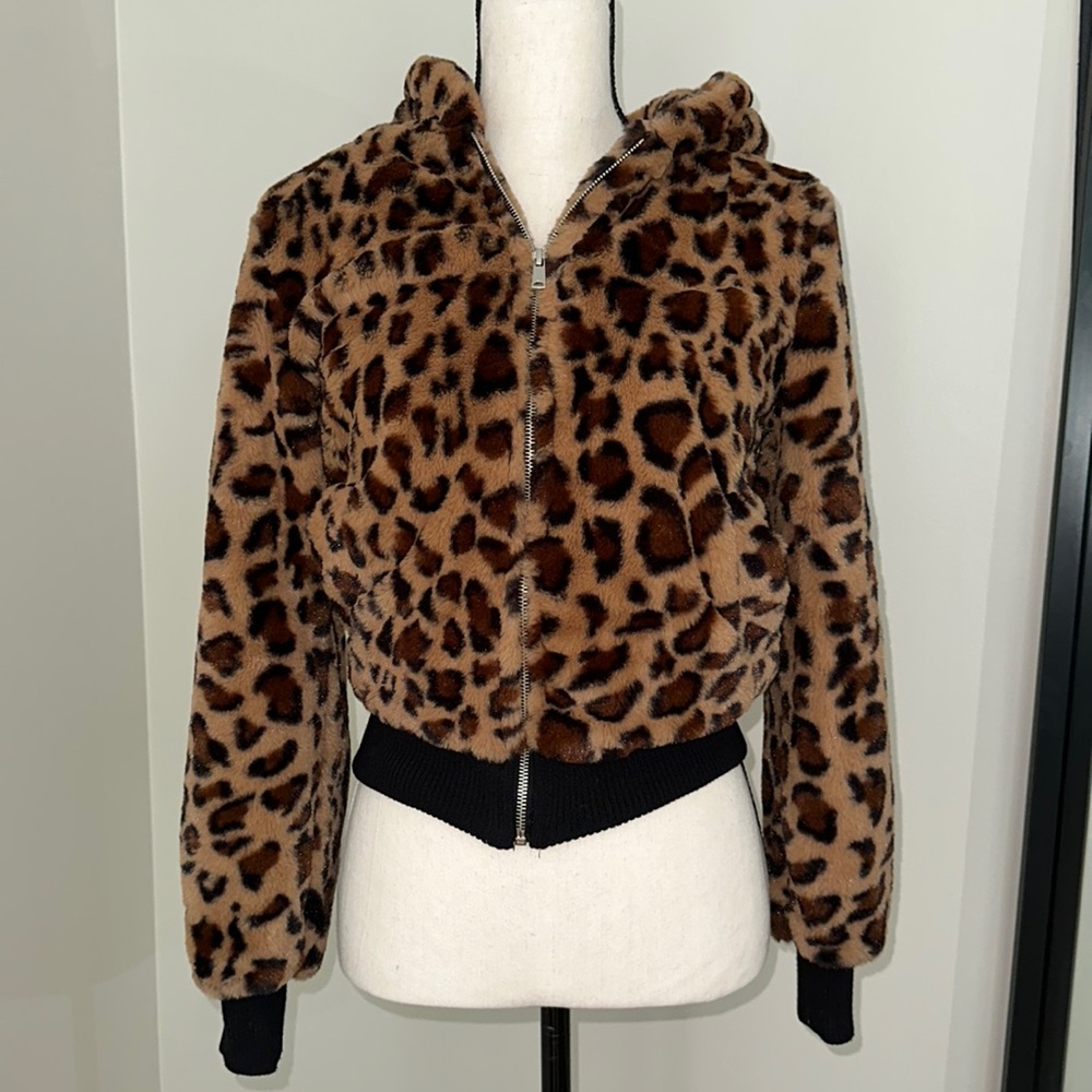 Never Worn Faux Fur Cozy Jacket With Hood